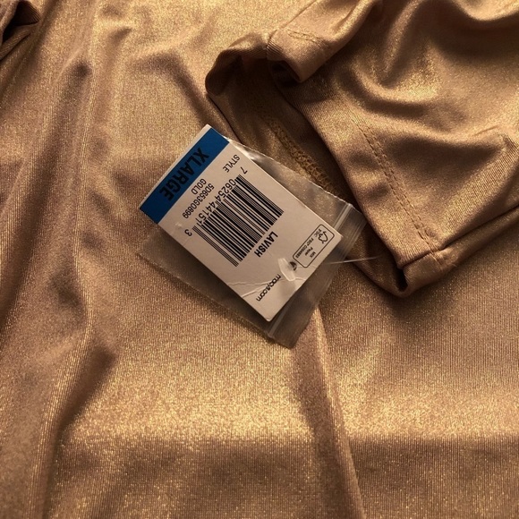 INC International Concepts size XL gold cold shoulder long sleeve dressy top - Picture 7 of 11